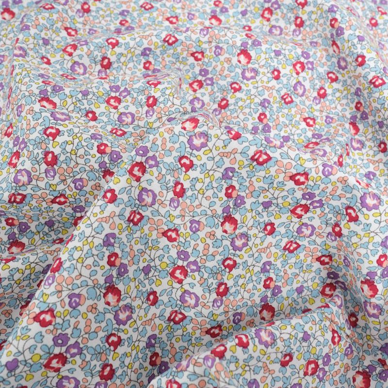 Popeline Imprimée Minnia Bleu Violet - Maison Klem